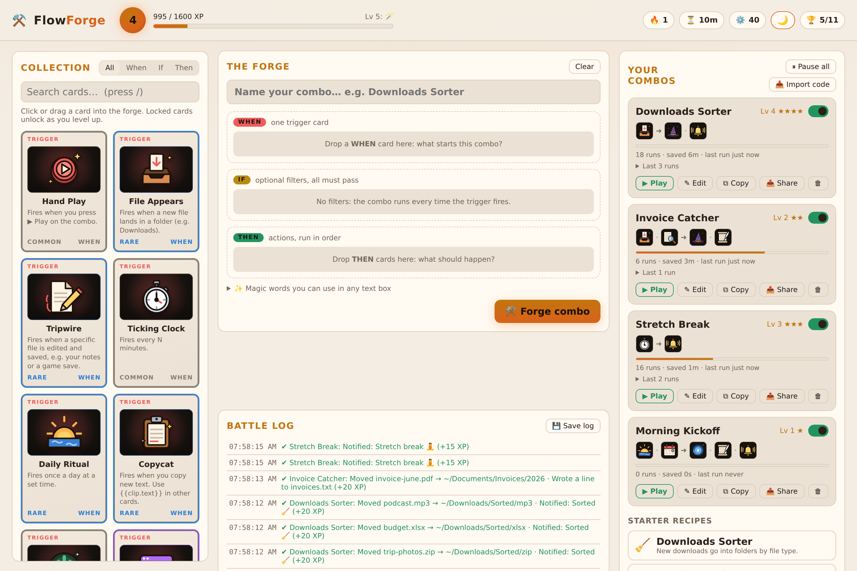 FlowForge in the light theme